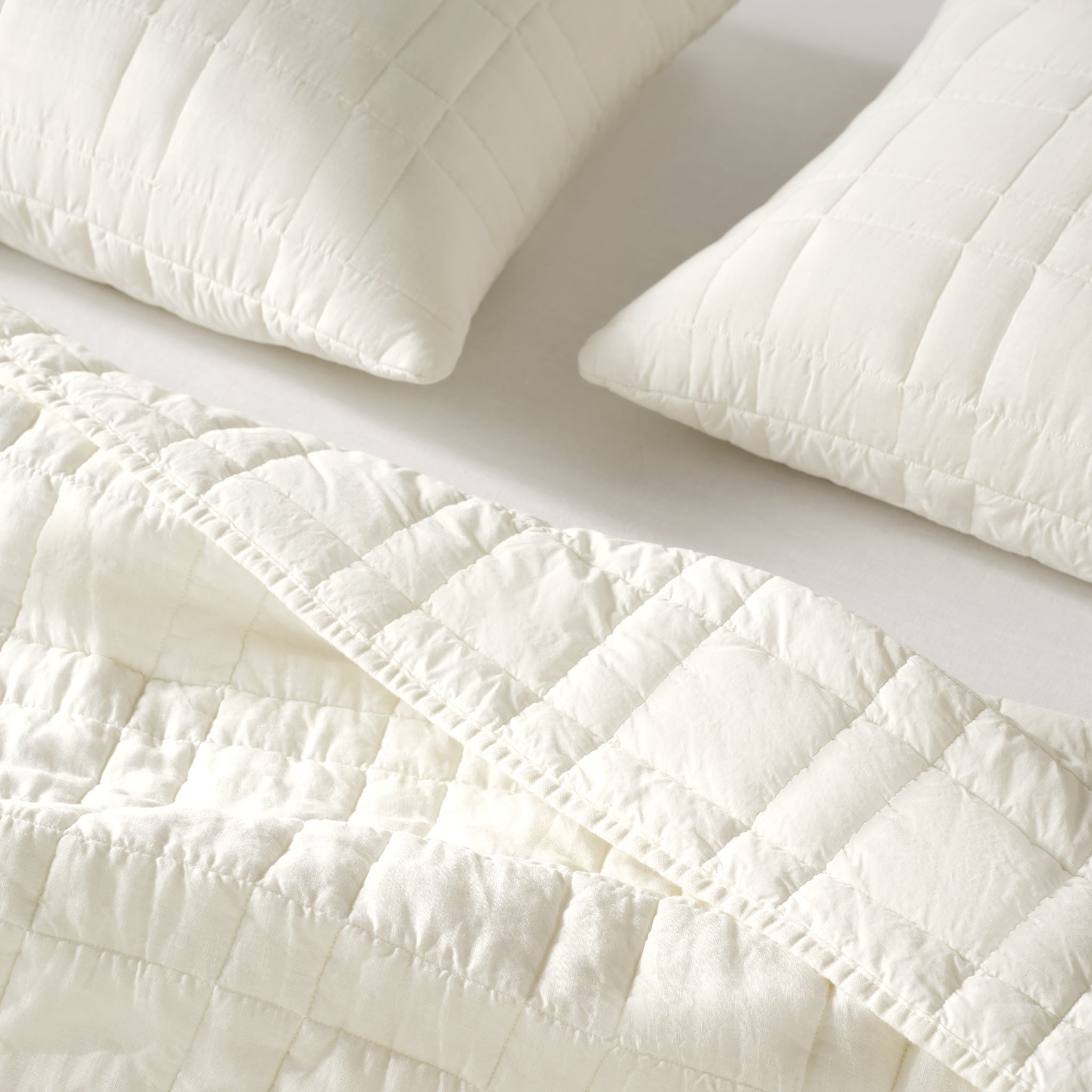 Washed European Linen Quilted Sham Set - Image 3