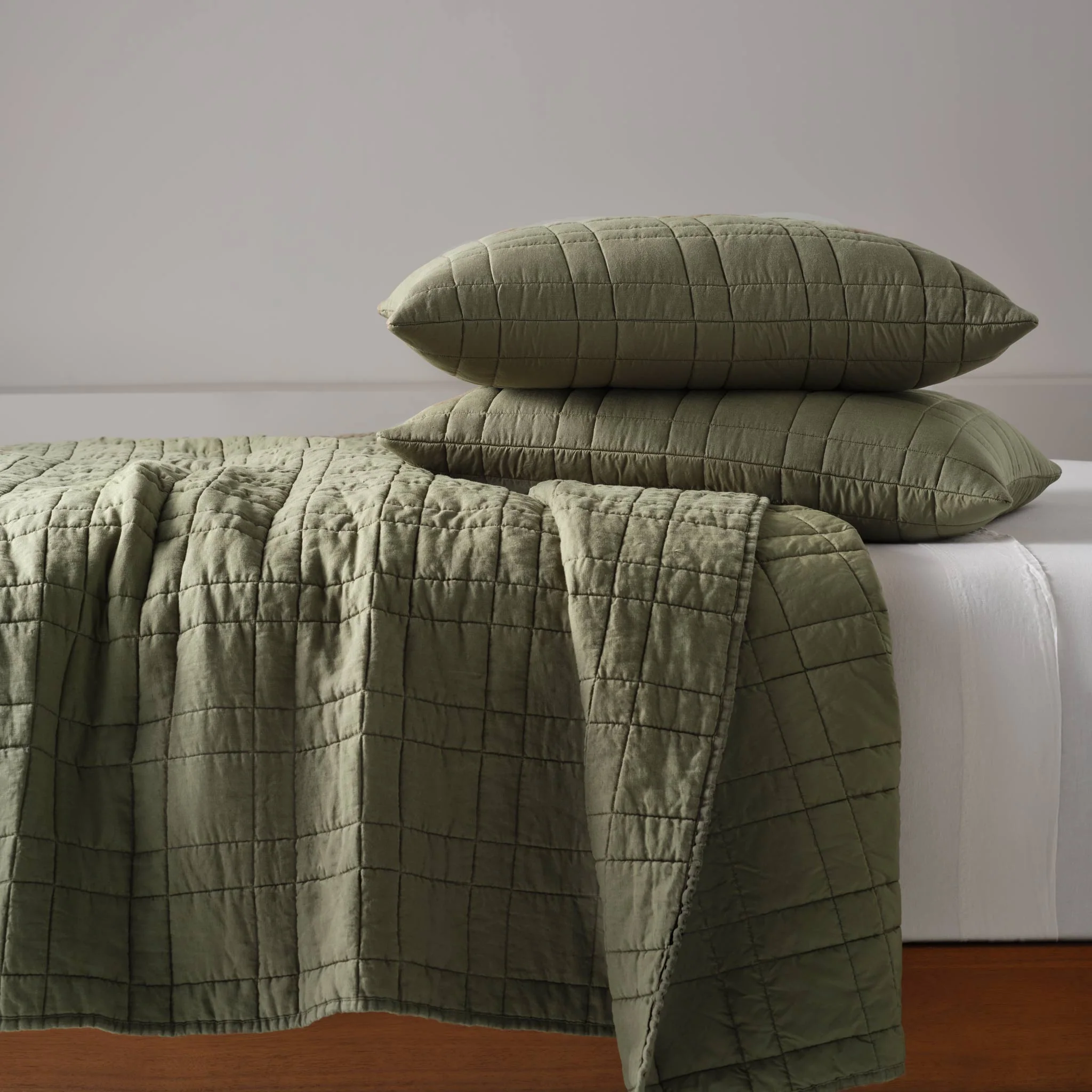 Washed European Linen Quilted Sham Set - Last Call - Image 13