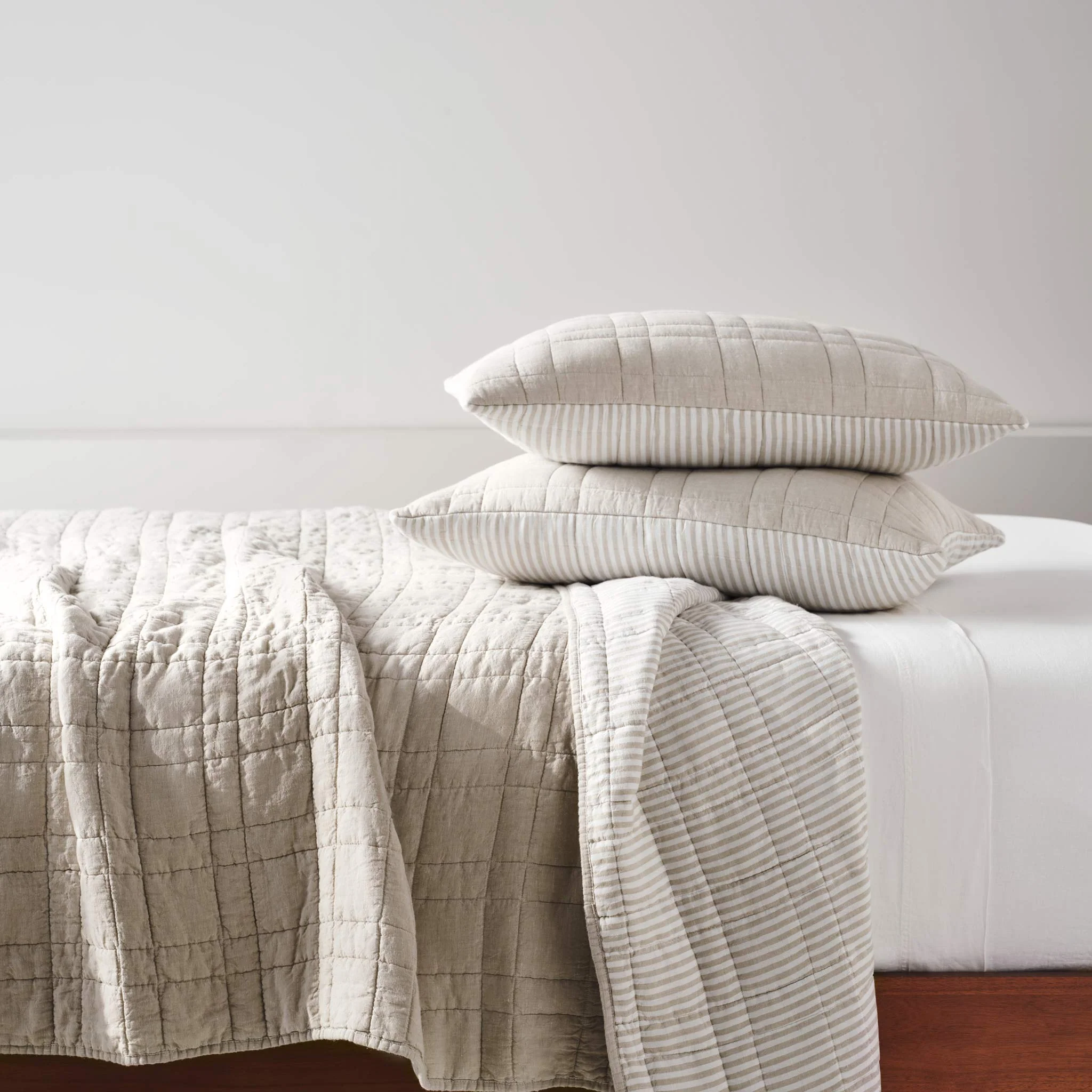 Washed European Linen Quilted Sham Set - Last Call - Image 17