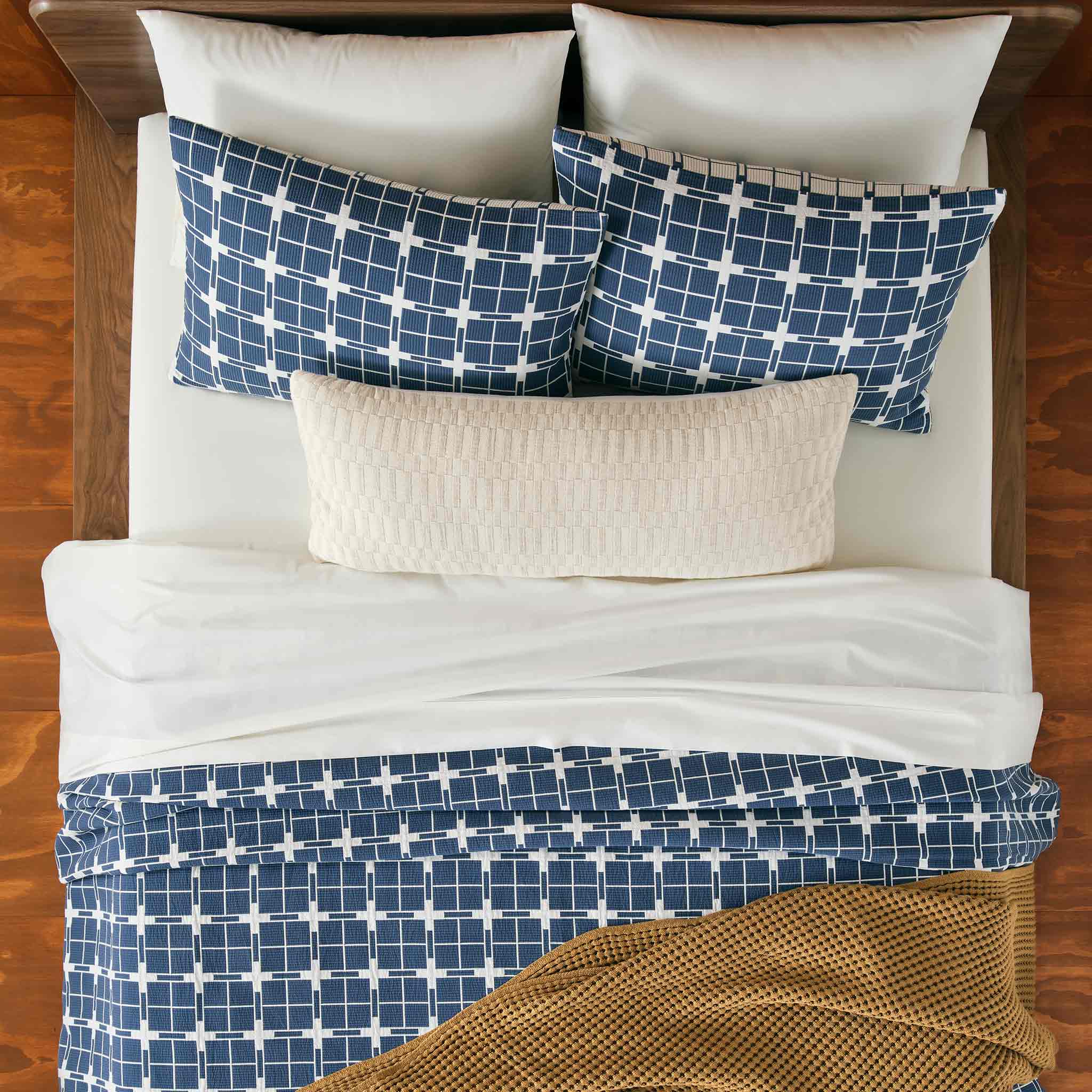 Woven Checkerboard Lumbar Pillow Cover - Image 3