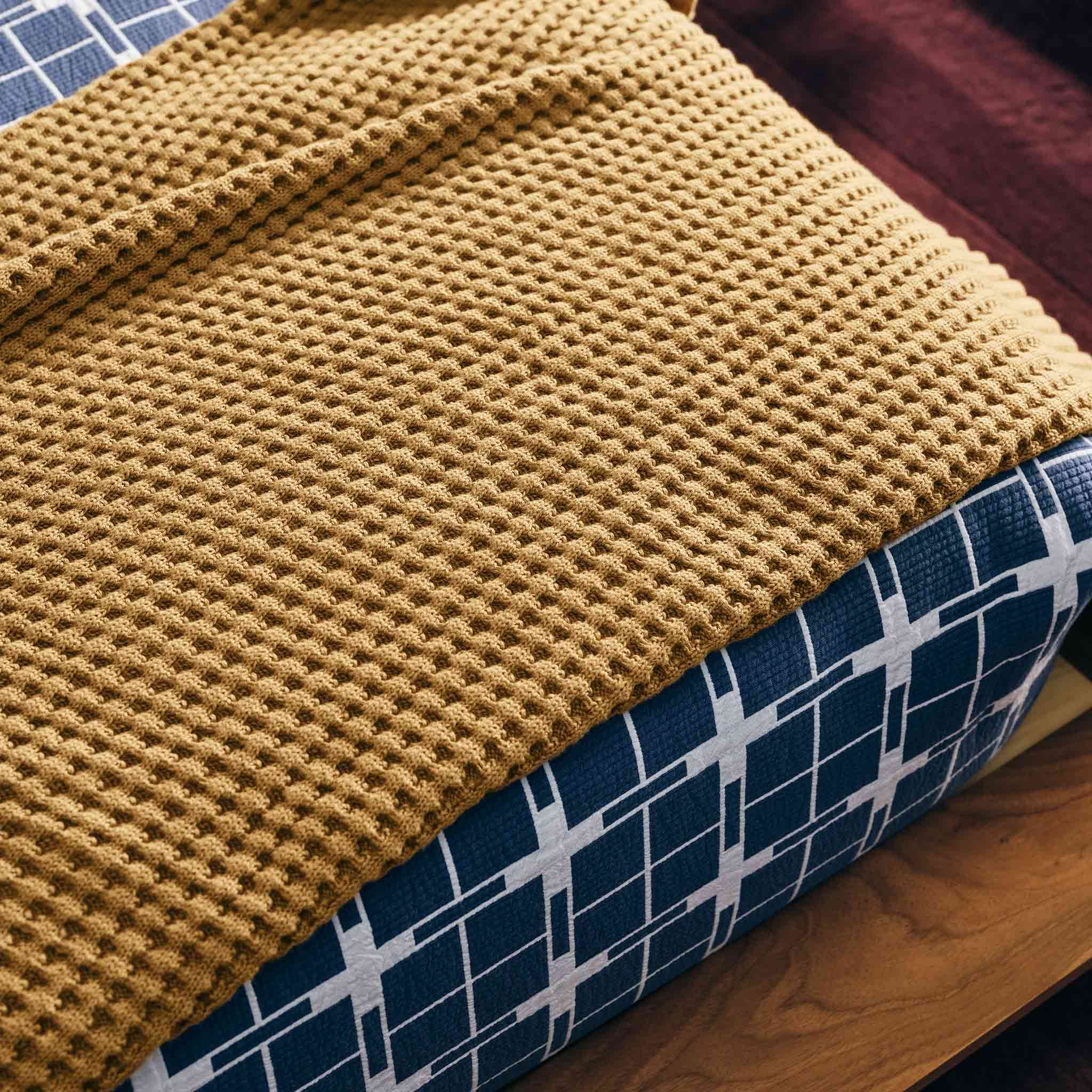 Chunky Waffle Knit Throw Blanket - Image 5