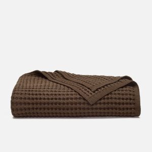 Chunky Waffle Knit Throw Blanket