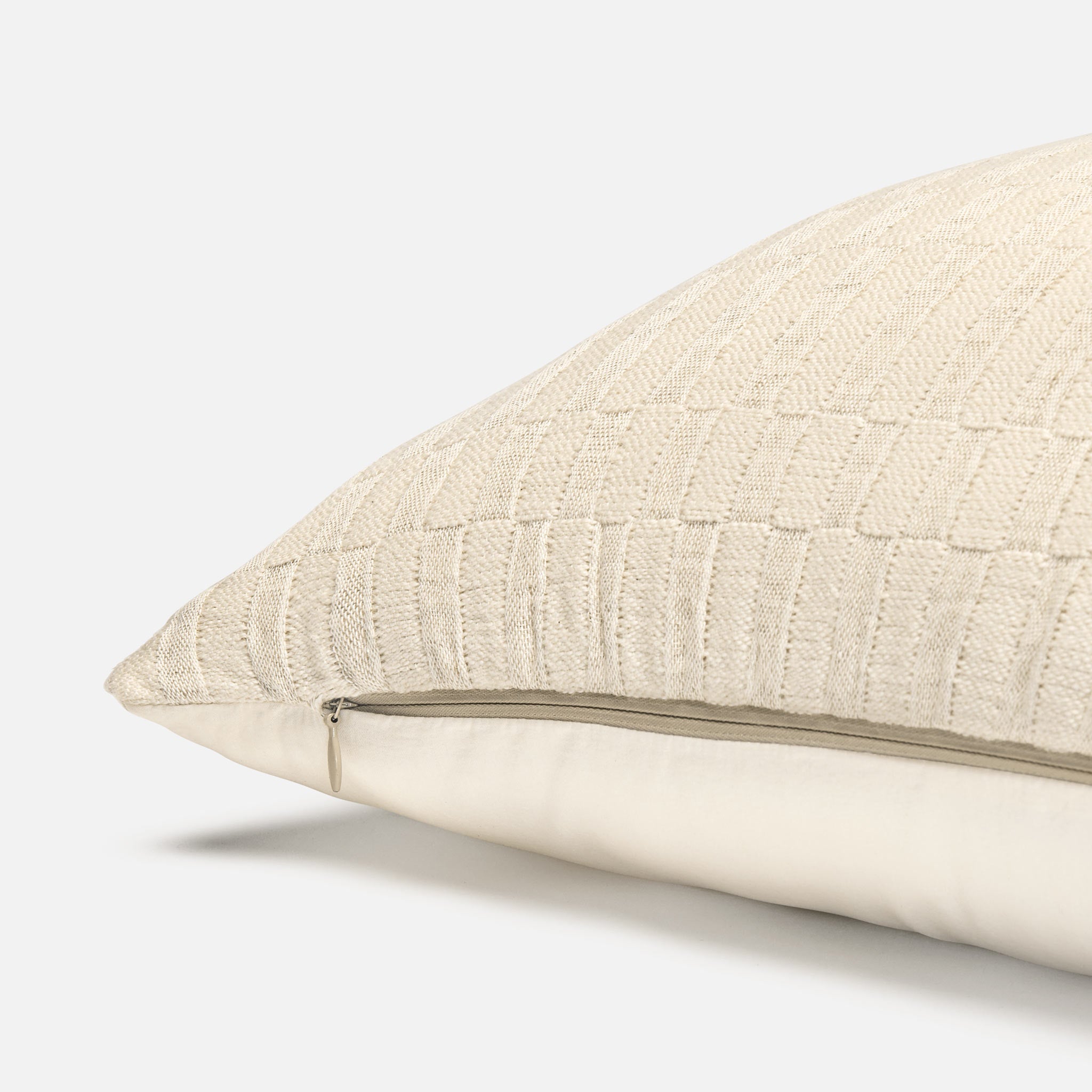 Woven Checkerboard Lumbar Pillow Cover - Image 2