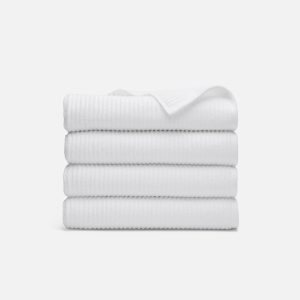 Ribbed Cotton TENCEL™ Set of 4 Bath Towel Bundle