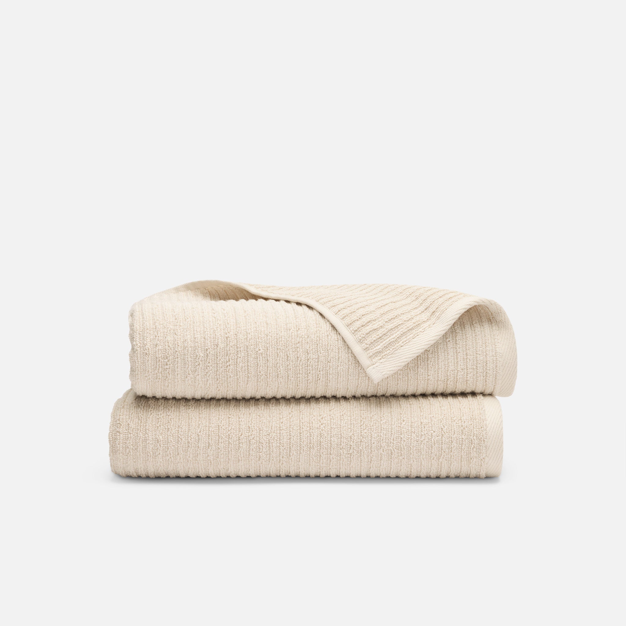 Ribbed Cotton TENCELâ„¢ Bath Towels Set of 2 - Image 2