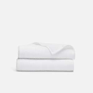 Ribbed Cotton TENCEL™ Bath Towels Set of 2