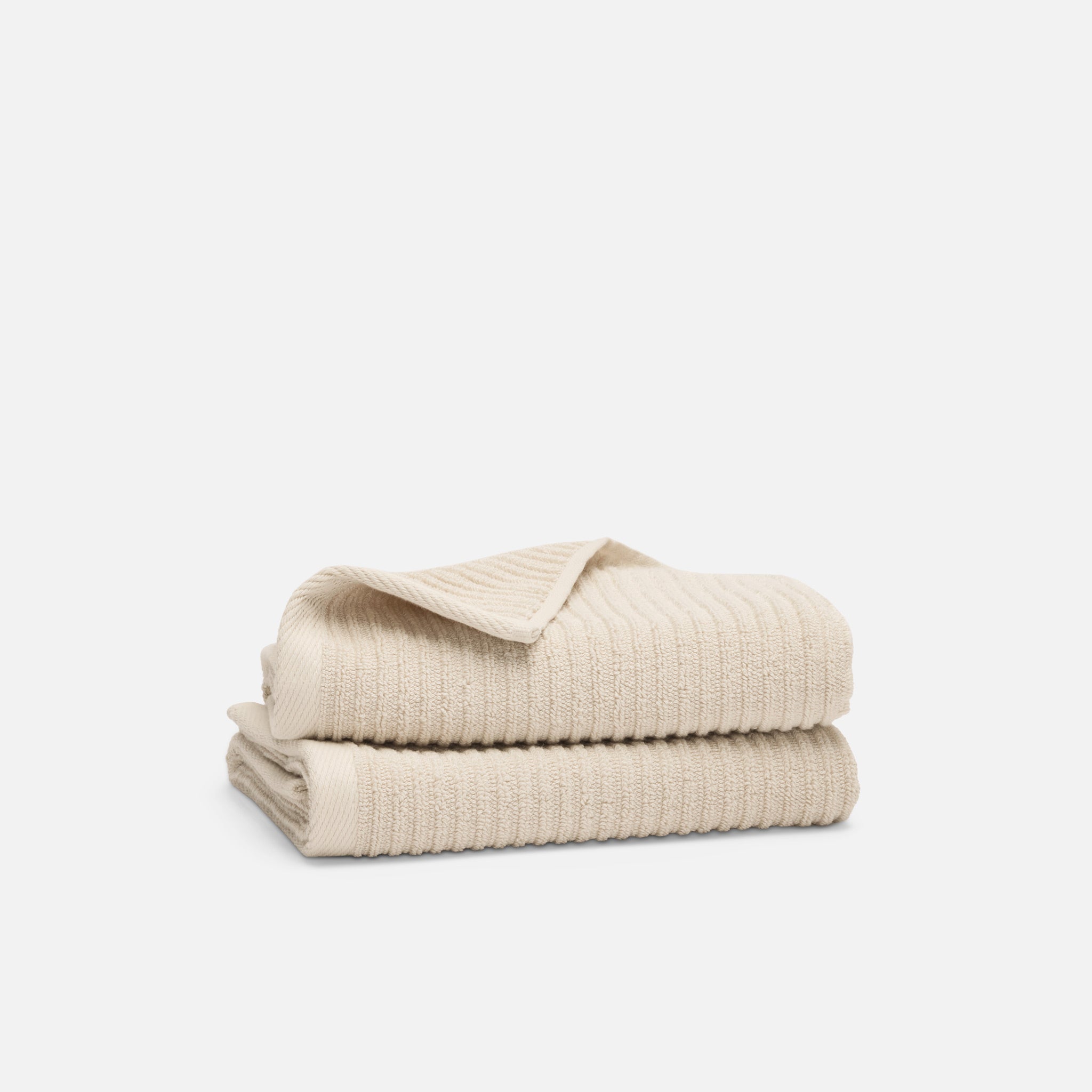 Ribbed Cotton TENCELâ„¢ Hand Towels Set of 2 - Image 4
