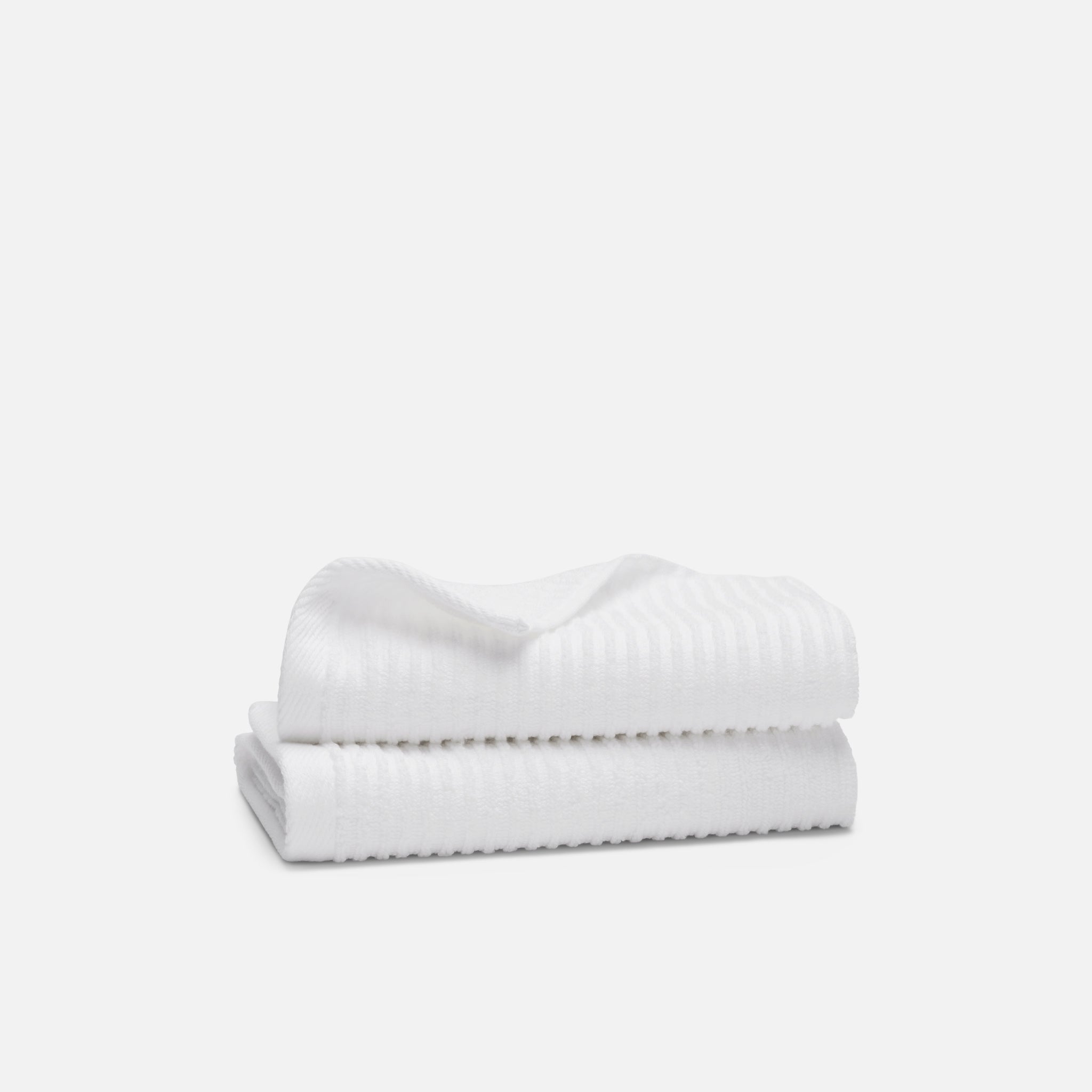 Ribbed Cotton TENCELâ„¢ Hand Towels Set of 2