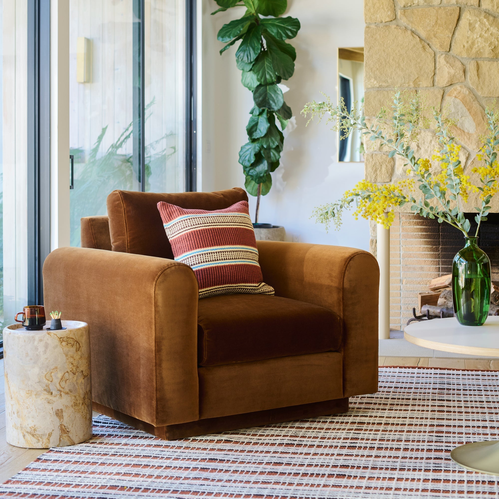 Cylinder Stone Side Table - Image 9